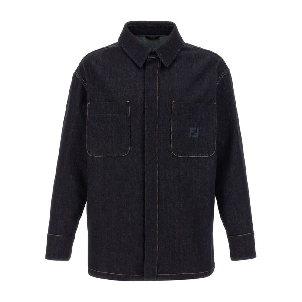 Fendi Blue Cotton Denim Men's Jacket